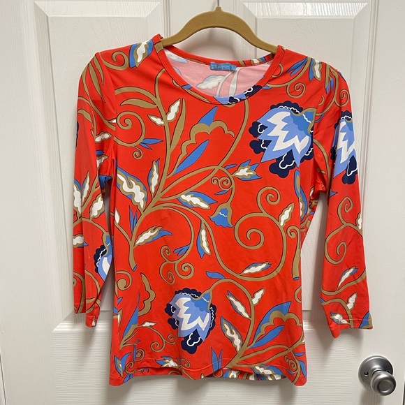 J. McLaughlin Tops J Mclaughlin Red Floral Top Poshmark